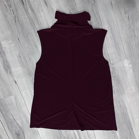 Diana Belle Sleeveless Turtleneck Top Size XL Women's Stud Bling Burgandy Maroon - Picture 3 of 6